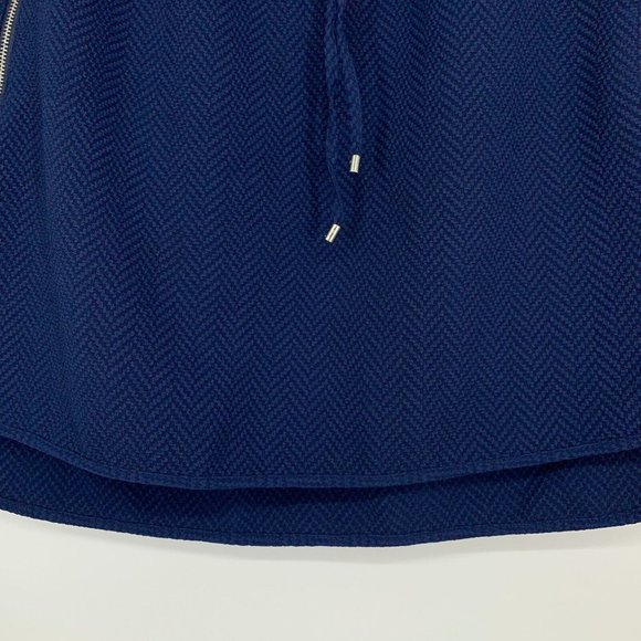 Calvin Klein Skirt Blue Herringbone Drawstring Pull On Mini Zip - Picture 4 of 7